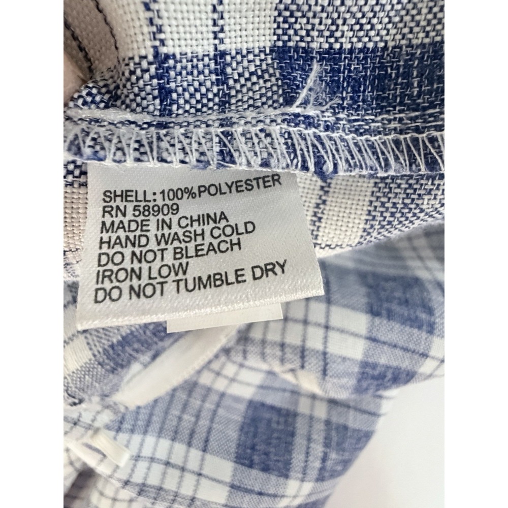 Gianni Bini Clouse Culotte Jumper Womens Size M Blue Plaid Ruffle Front Wide Leg - Picture 4 of 11